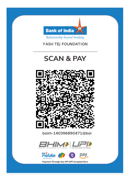 Yashtej Foundation UPI QR Code